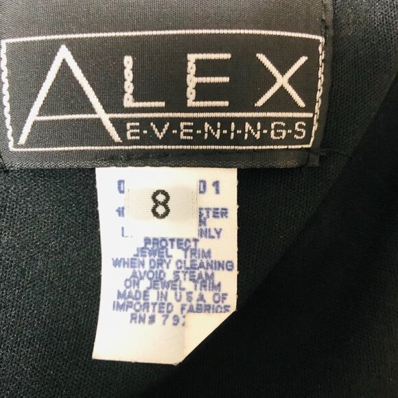 Alex Evenings Black Baby Doll Cocktail Dress Women 8 Embellish Lined Holiday LBD - Picture 6 of 10